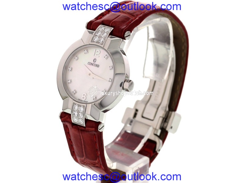 Concord Stainless Steel Mother of Pearl Diamonds Womens Watch Concord