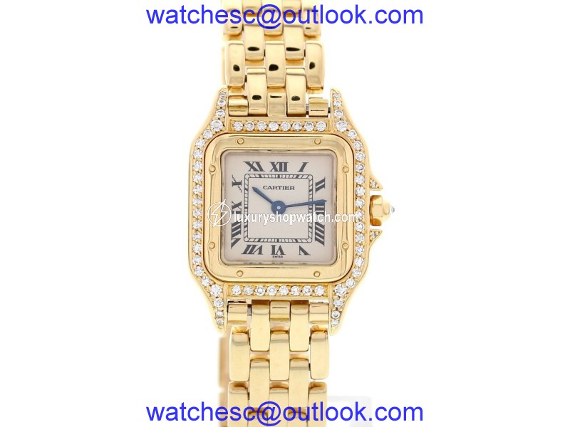 Cartier Panthere 18K Yellow Gold & Diamonds Womens Watch Cartier