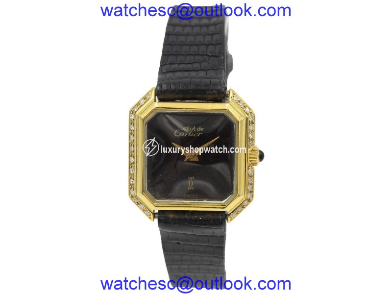 Cartier 2512 Must De Tank 18K Yellow Gold Diamonds Womens Watch Cartier