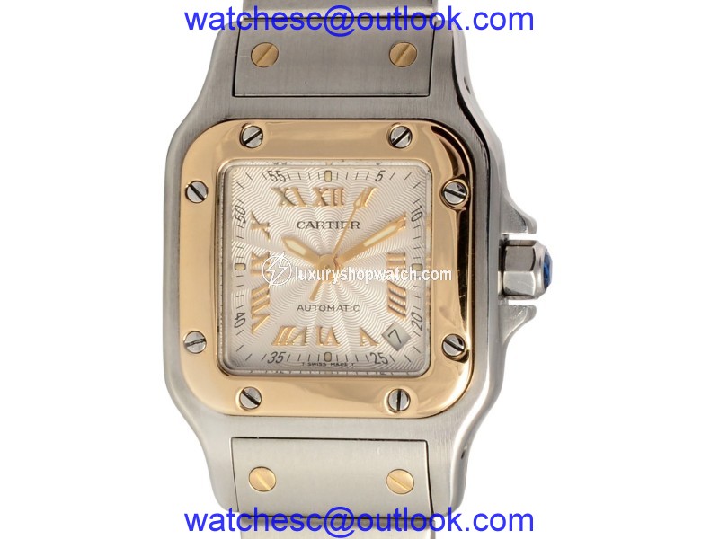 Cartier Santos 2423 Automatic Women's Watch Two-Tone 18K Gold & Stainless Steel Cartier