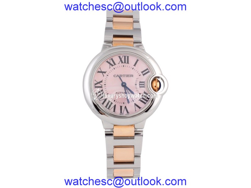 Cartier Ballon Bleu W6920070 3489 Stainless Steel & 18K Rose Gold 33mm Watch Cartier