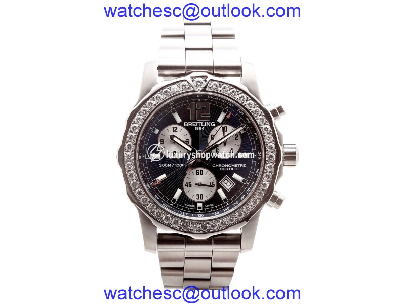 Breitling Colt Chronograph II A73387 Diamond Bezel With Tachymeter 43mm Watch Breitling