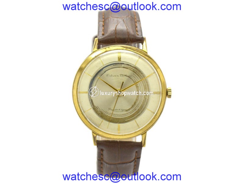 Citizen Deluxe Gold Plated & Leather Manual Vintage 37mm Men's Watch Citizen