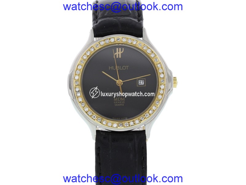 Hublot MDM Geneve 18K Yellow Gold and Stainless Steel Diamond Bezel 32mm Watch Hublot
