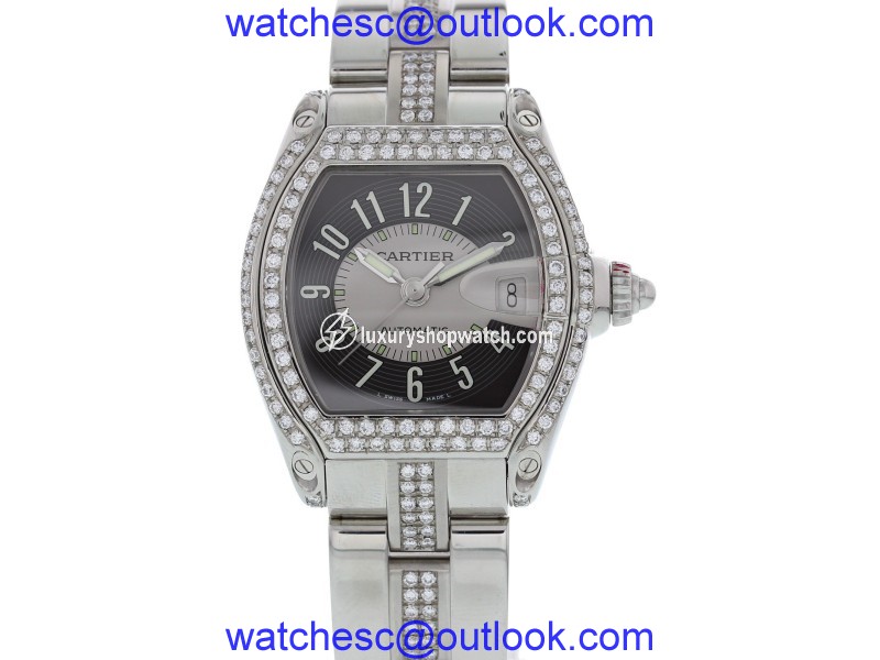 Cartier Roadster 2510 Stainless Steel & Diamonds 38mm Mens Watch Cartier