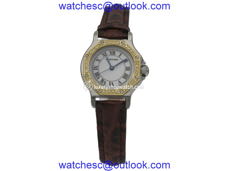 Cartier Santos Automatic 18K Yellow Gold / Stainless Steel 24mm Womens Watch Cartier