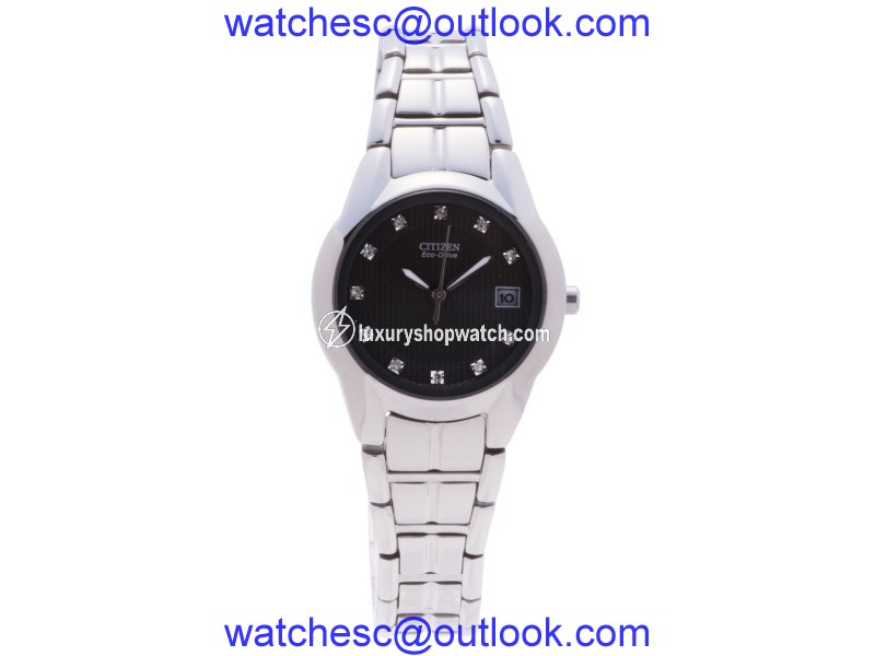 Citizen EW1460-51 Stainless Steel & Black Dial Quartz 25mm Womens Watch Citizen