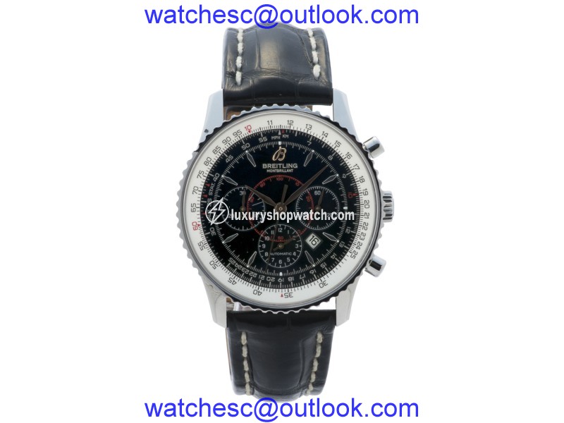 Breitling Montbrillant A41370 Stainless Steel Black Dial 37mm Mens Watch Breitling