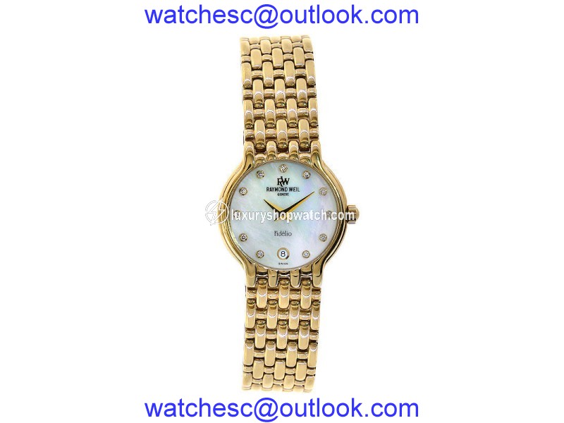 Raymond Weil Fidelio 4702 Yellow Gold Plated Stainless Steel Quartz 25mm Womens Watch Raymond Weil