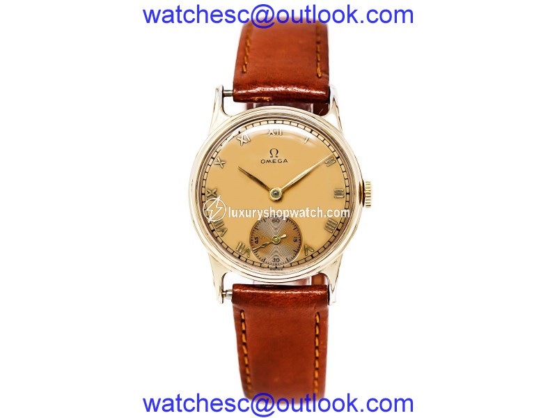 Omega 10K Yellow Gold Manual Handwind Unisex 30mm Watch Omega