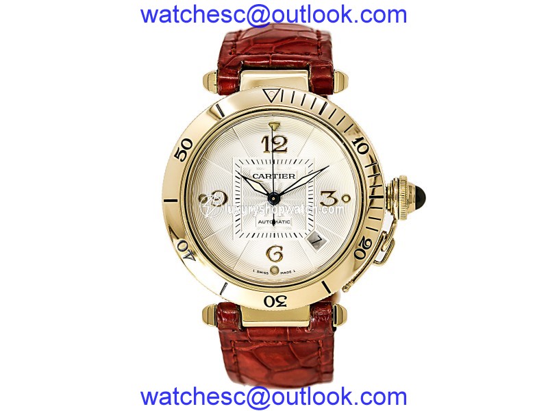 Cartier Pasha 2392 18K Yellow Gold / Leather 29mm Womens Watch Cartier