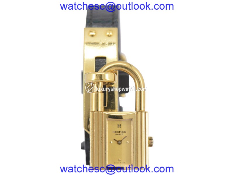 Hermes Kelly Gold Plated Quartz 20mm Womens Watch Hermes