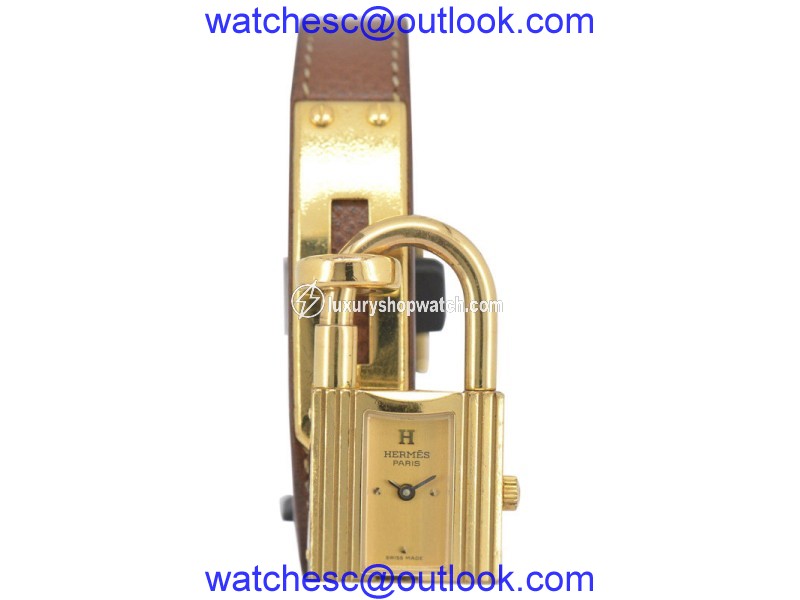 Hermes Kelly Gold Plated Quartz 20mm Womens Watch Hermes