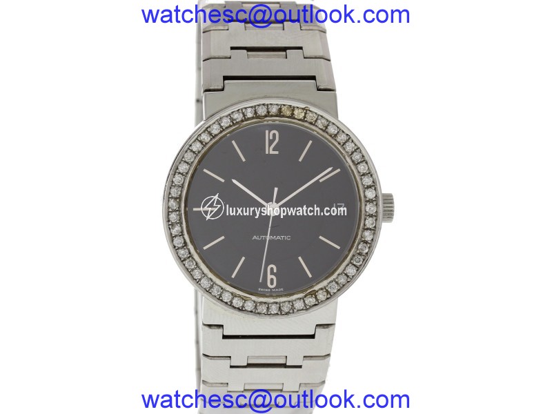 Bulgari BB 33 SLD Stainless Steel Diamond Black Dial Automatic 33mm Womens Watch Bulgari