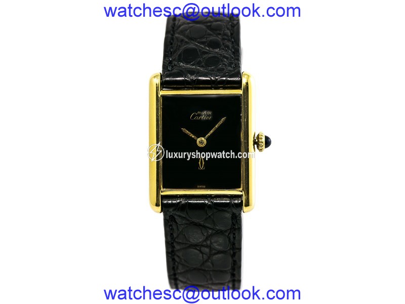 Cartier Must De Tank Gold Plated Sterling Silver Hand Winding Vintage 23mm Womens Watch Cartier