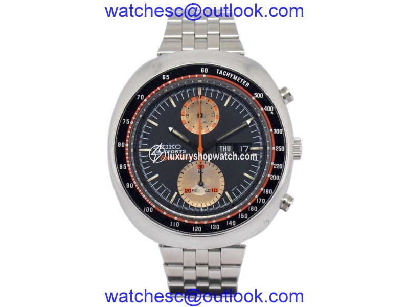 Seiko Sports SpeedTimer 6138-0011 Stainless Steel Automatic Vintage 43mm Mens Watch Seiko