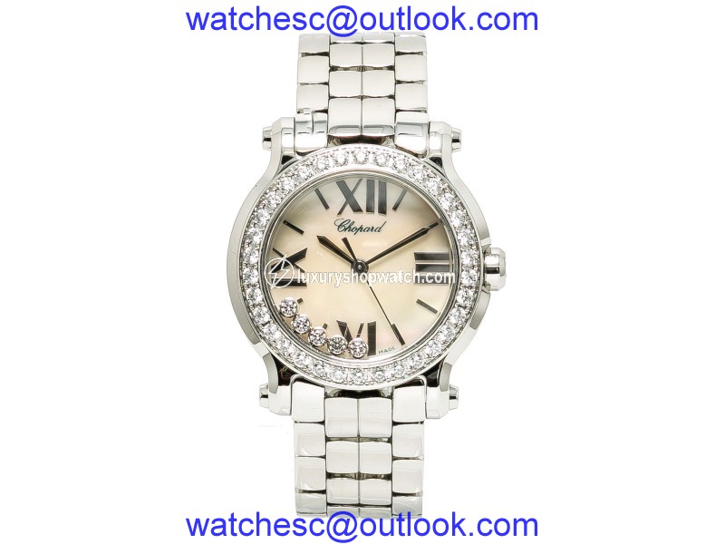 Chopard Happy Sport 8509 278509-3010 Stainless Steel Mother Of Pearl Dial wDiamond Quartz 30mm Womens Watch Chopard