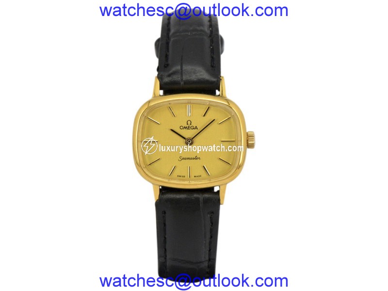 Omega Seamaster Gold Plated & Leather Manual 25mm Womens Watch Omega
