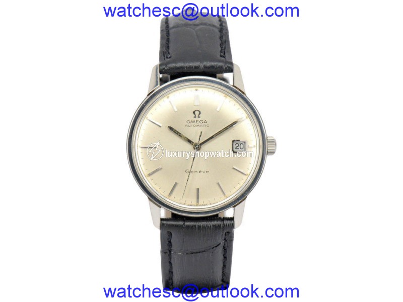 Omega Seamaster Gen��ve Stainless Steel Automatic Date 34.5mm Mens Watch Omega