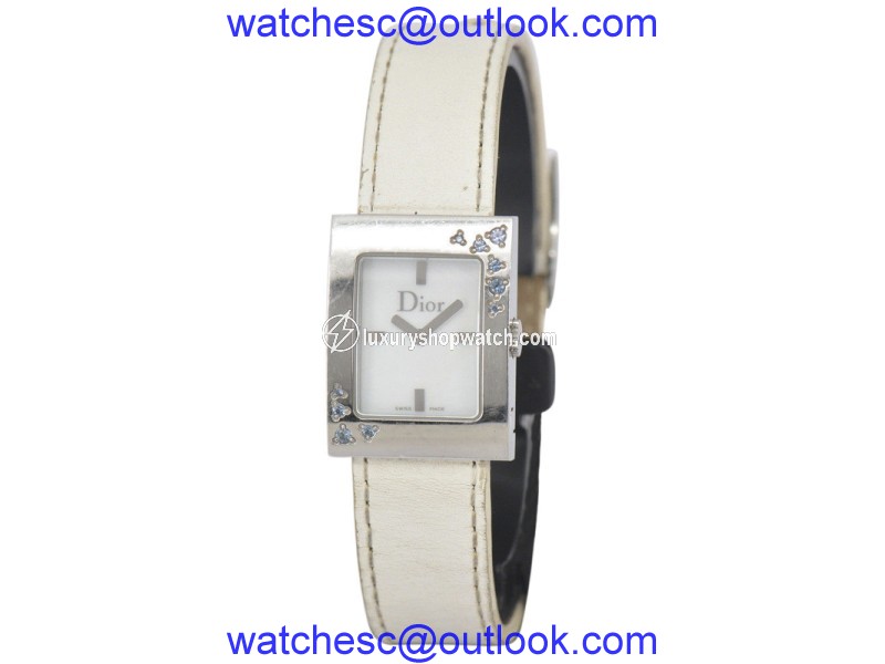 Christian Dior D78-1094 White Shell Stainless Steel Quartz 19mm Womens Watch Dior