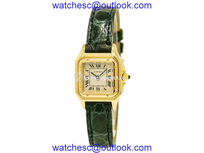 Cartier Panthere 1070 18K Yellow Gold / Leather 22mm Womens Watch Cartier