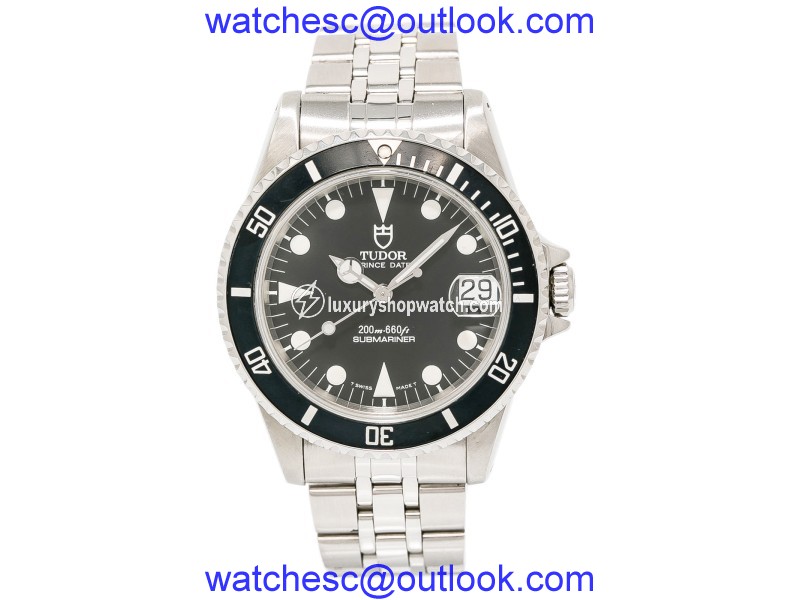 Tudor Prince Date Submariner 75190 Stainless Steel Black Dial Automatic 36mm Mens Watch Tudor