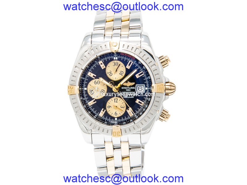 Breitling Chronomat Evolution B13356 Stainless Steel & 18K Yellow Gold Automatic 43mm Mens Watch Breitling