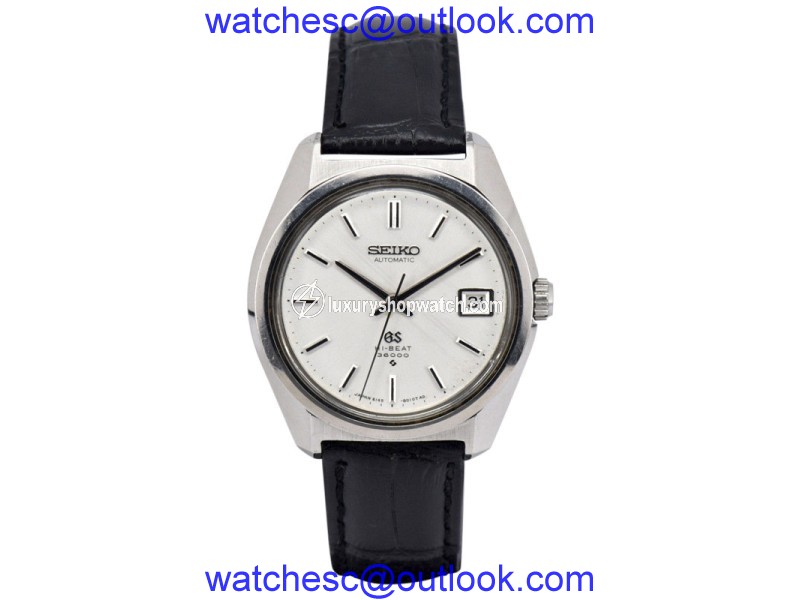 Seiko Grand Seiko HI-BEAT 36000 6145-8000 Stainless Steel & Leather Automatic Vintage 37mm Mens Watch Seiko