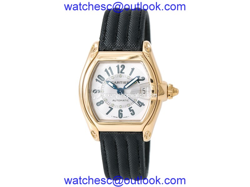 Cartier Roadster 2524 18K Yellow Gold & Canvas Automatic 28mm Mens Watch Cartier