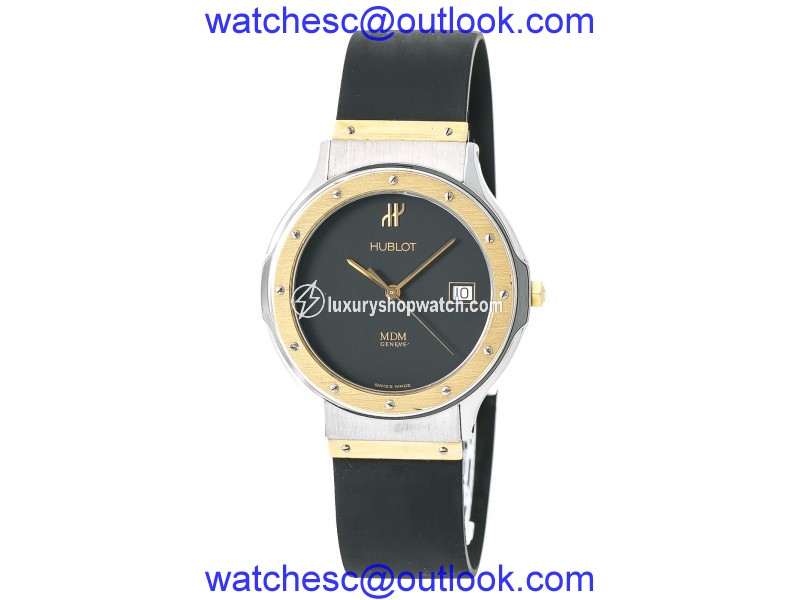 Hublot MDM 1520.100.2 Stainless Steel / 18K Yellow Gold & Rubber Quartz 36mm Mens Watch Hublot