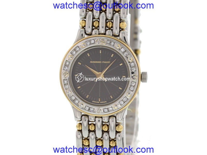 Audemars Piguet 18K Yellow Gold and Stainless Steel with Diamond Quartz 21mm Vintage Womens Watch Audemars Piguet