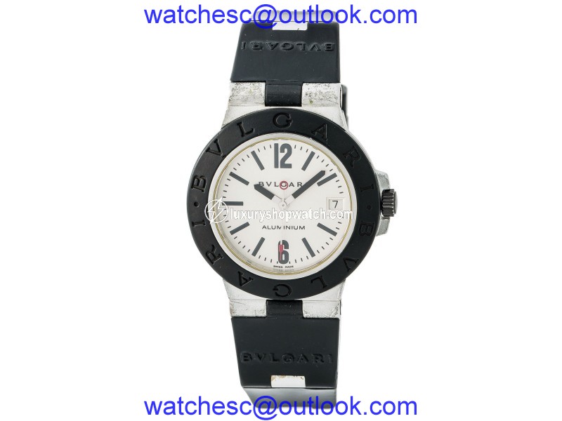 Bulgari Diagano AL 38 A Automatic Cream Dial Rubber Band 38mm Mens Watch Bulgari