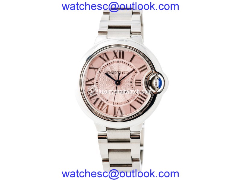 Cartier Ballon Bleu W6920100 Stainless Steel Pink Dial Automatic 33mm Womens Watch Cartier