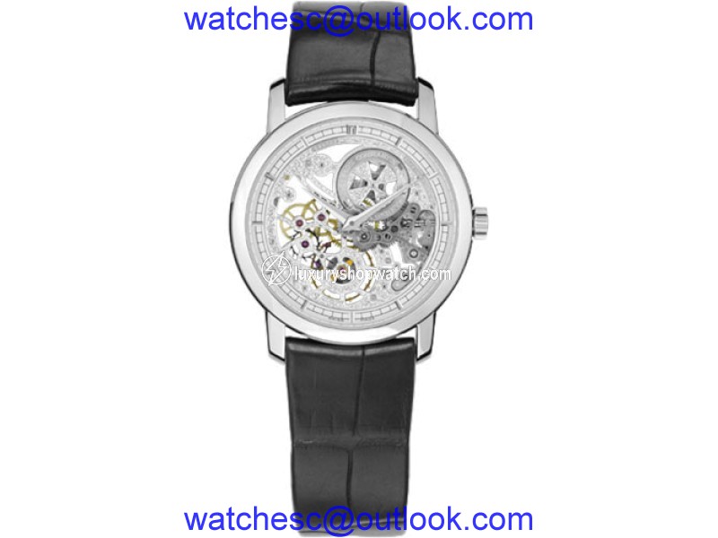 Vacheron Constantin Traditionnelle 33158000G-9394 18K White Gold and Leather with Skeleton Dial 30mm Mens Watch Vacheron Constantin