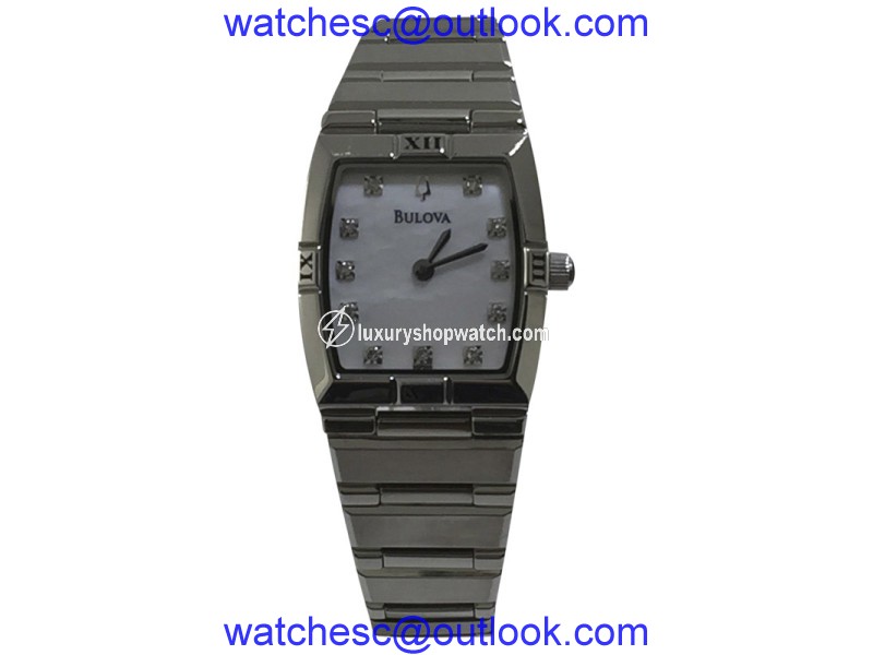 Bulova 96P000 Stainless Steel Mother of Pearl Dial 22mm Womens Watch Bulova