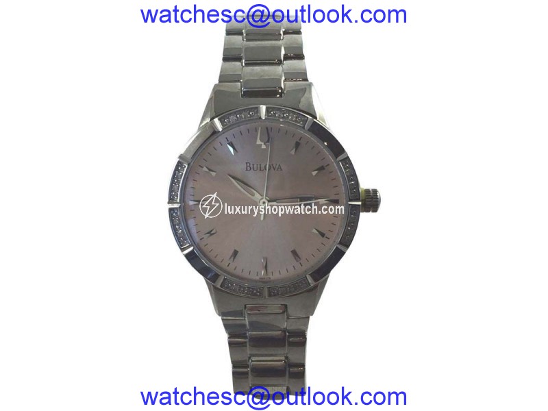 Bulova 96R175 Stainless Steel Pink Dial 32mm Womens Watch Bulova
