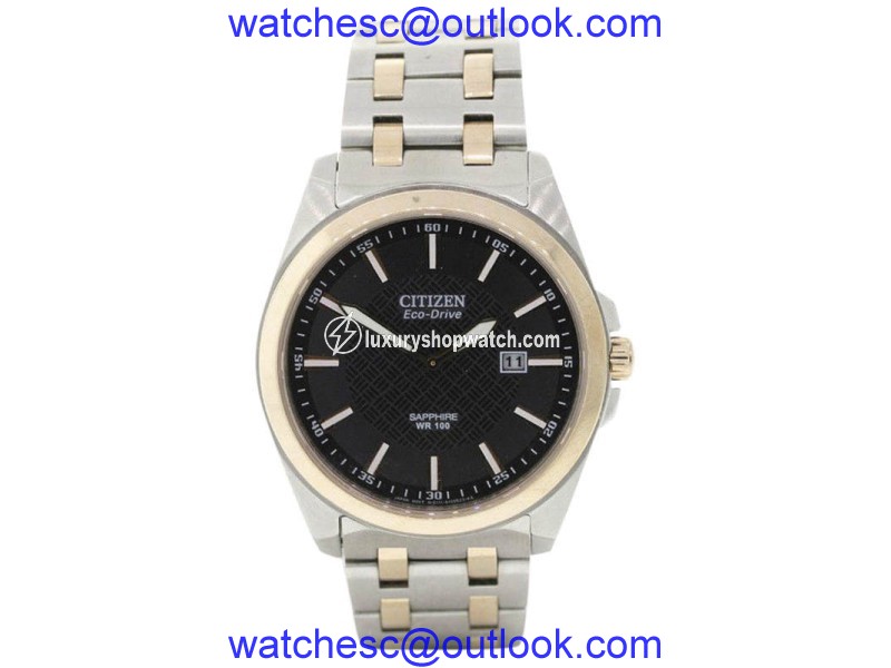 Citizen Eco-Drive BM7106-52E Two-Tone Stainless Steel with Black Dial 40mm Mens Watch Citizen