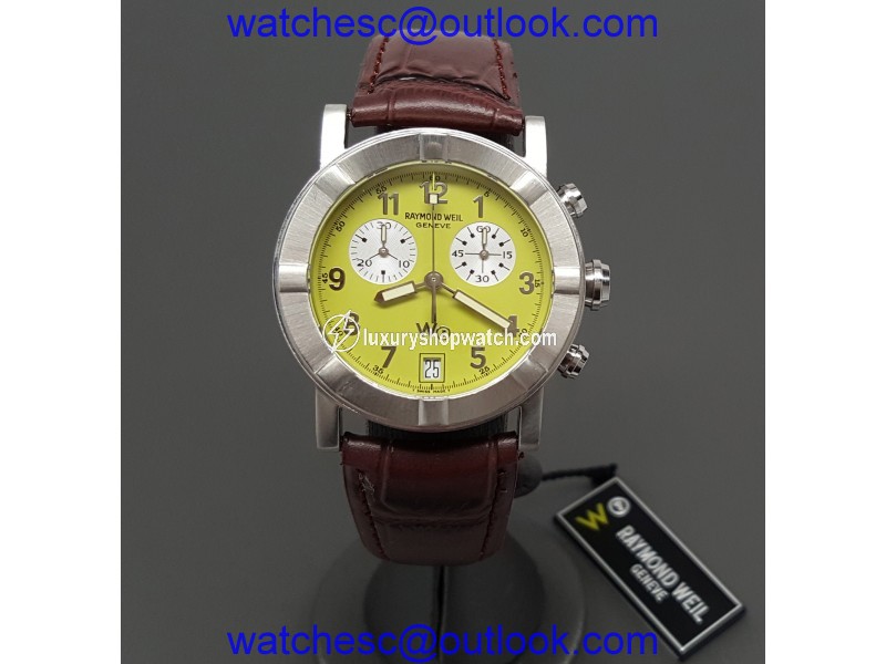 Raymond Weil W1 Parsifal Chronograph Date Lime Dial 35mm Mens Watch Raymond Weil