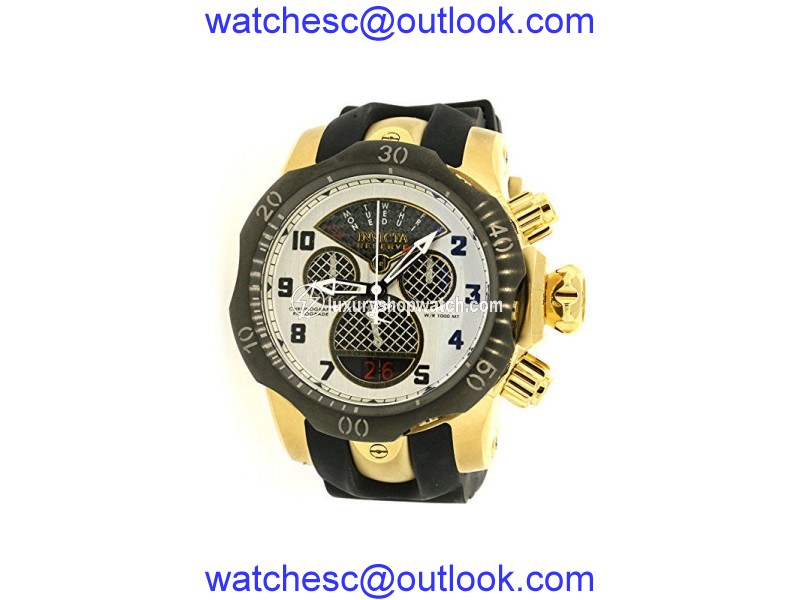 Invicta 16311 Subaqua Chronograph Silver Dial Black Polyurethane Mens Watch Invicta