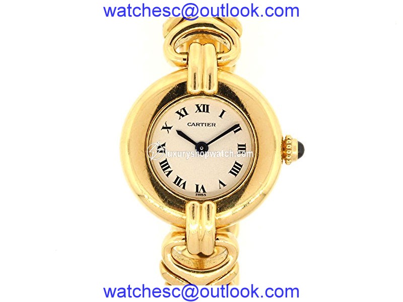 Cartier 18K Yellow Gold Vintage Quartz 24mm White Dial Watch Cartier