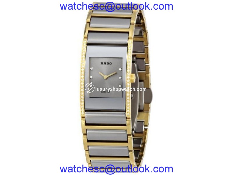 Rado Integral Jubile R20795702 Yellow Gold & Stainless Steel with Diamond Quartz 19mm Womens Watch Rado