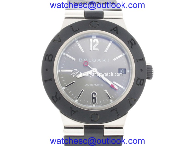 Bvlgari Diagono ALW38G 18K White Gold & Rubber 38mm Watch Bvlgari
