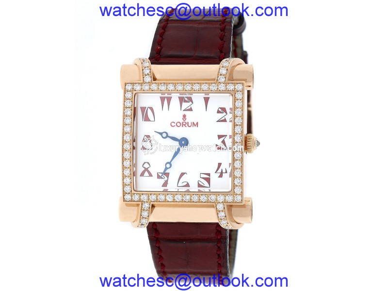 Corum Antika 18K Rose Gold With Diamond Bezel Womens Watch Corum