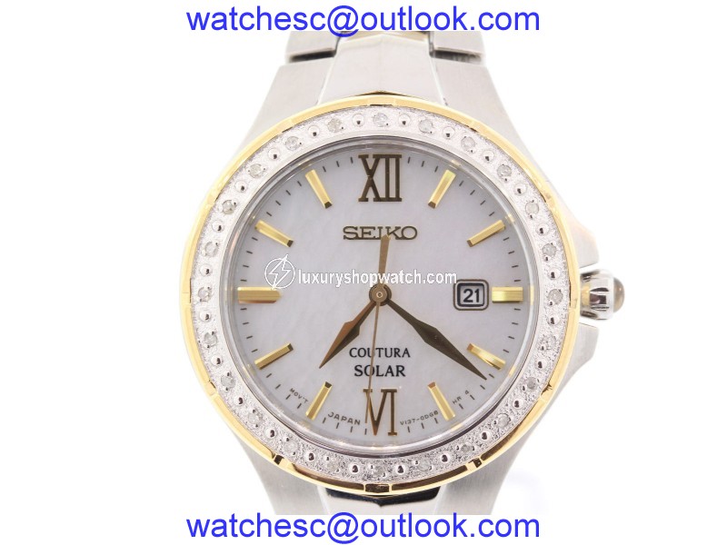 Seiko Coutura SUT240 Two-Tone Stainless Steel Quartz 29mm Womens Watch Seiko