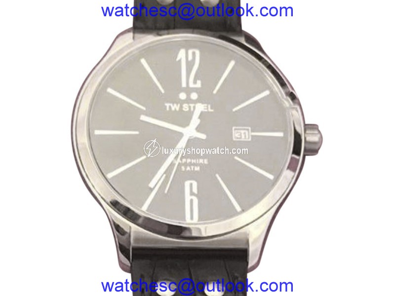TW Steel Slim Line TW1300 Stainless Steel & Black Dial 45mm Mens Watch Tw Steel