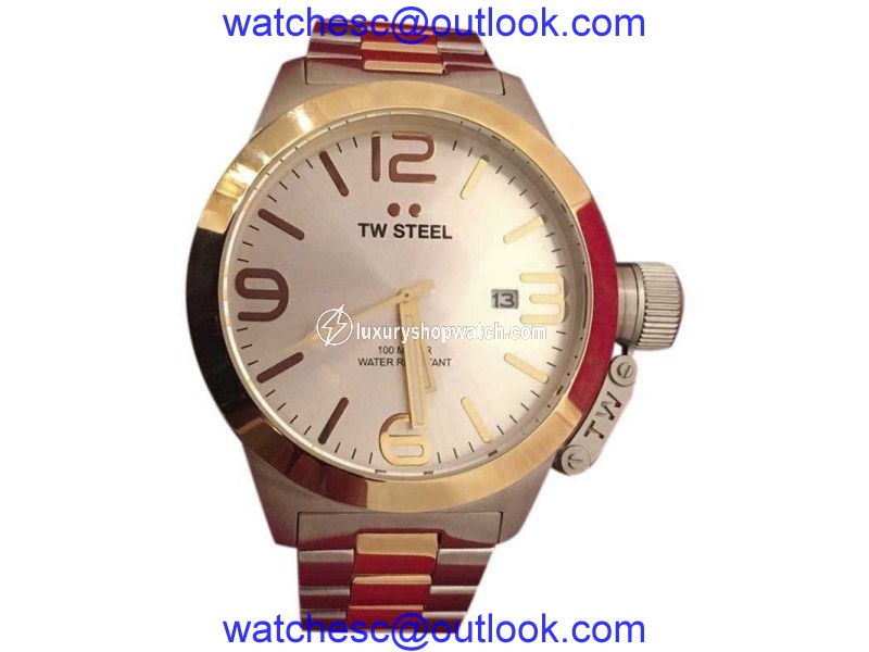 TW Steel Canteen CB32 Stainless Steel & Gold 50mm Mens Watch TW Steel