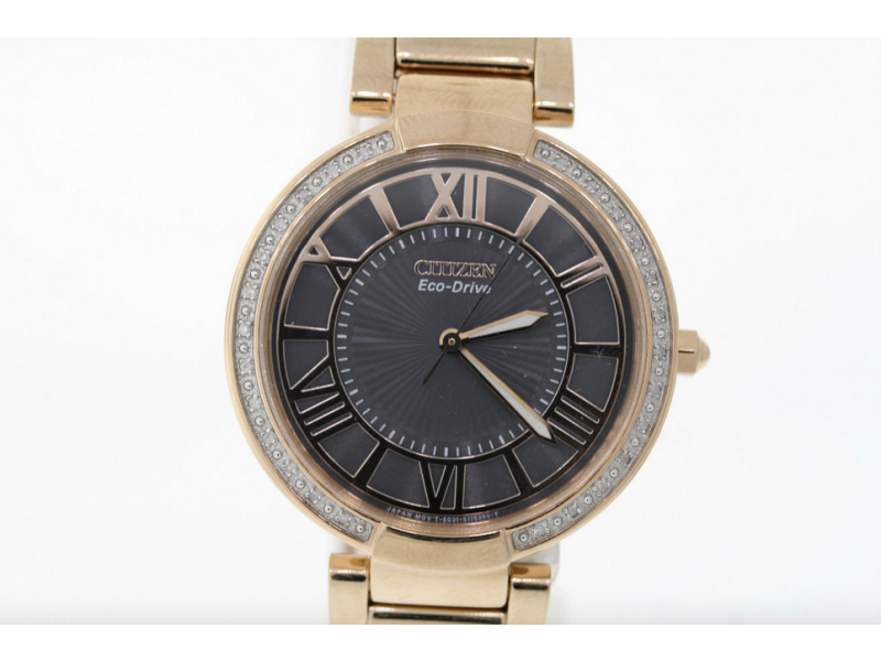 Citizen EM0103-57X Rose Gold Tone Stainless Steel & Diamond 34mm Womens Watch Citizen