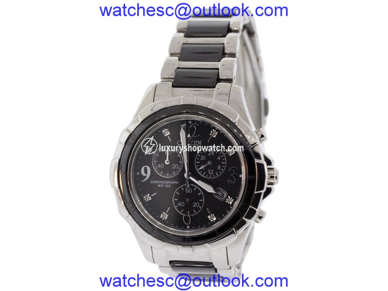 Citizen FB1241-53E Stainless Steel & Ceramic Diamond 39mm Womens Watch Citizen