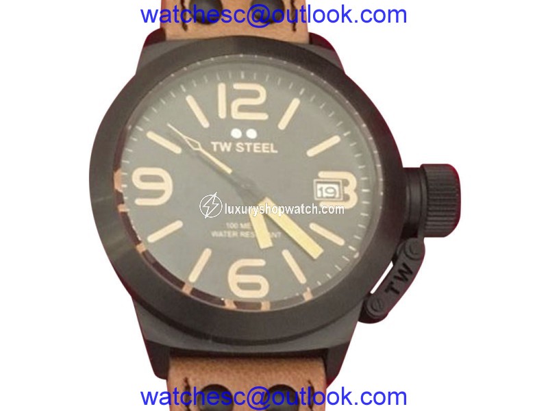 TW Steel Canteen CS41 Black PVD Coated Stainless Steel & Black Dial 45mm Mens Watch TW Steel