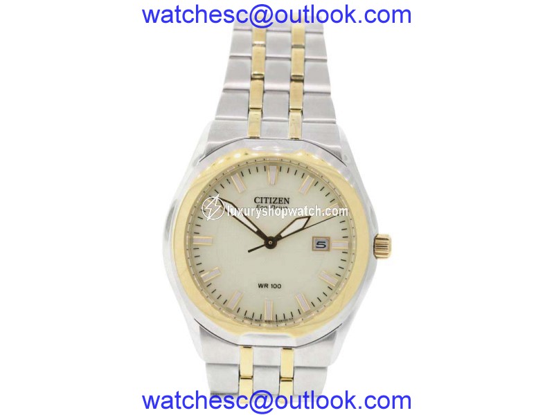 Citizen BM6844-57P Stainless Steel & Yellow Gold Champagne Dial 39mm Mens Watch Citizen
